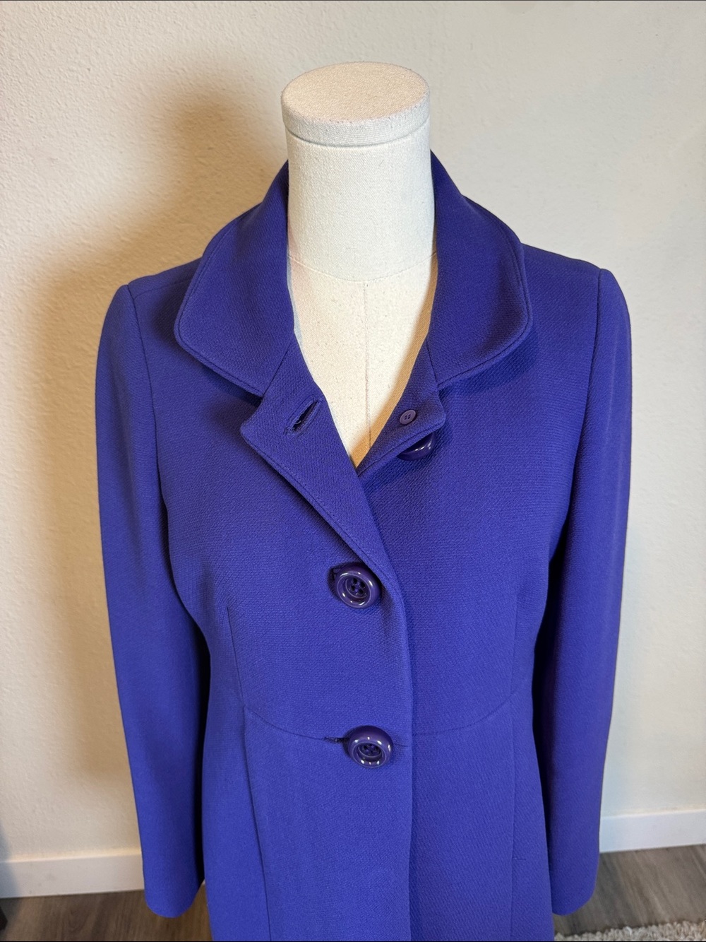 J.Crew Y2K Classic Purple Wool Blend Pea Coat size 4 - Picture 4 of 16